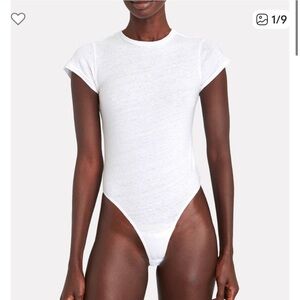 Re/Done Crewneck Optic White 60s Slim Tee Bodysuit Size S